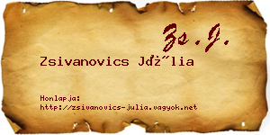 Zsivanovics Júlia névjegykártya